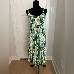Torrid Tropical Green and Yellow Leaf Print Dress